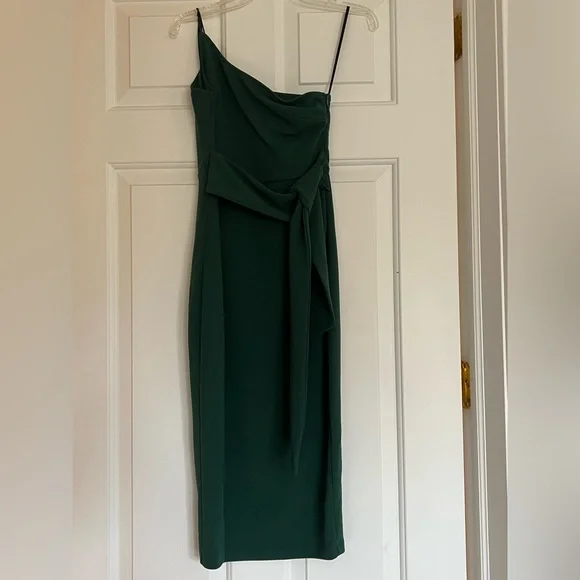 Green Hello Molly one shoulder dress. XS. US size 2 - Picture 2 of 3